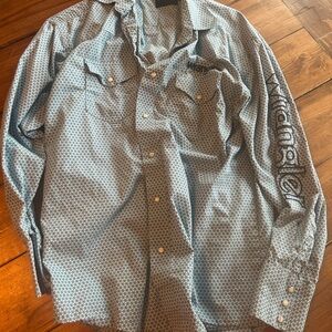 Wrangler Gray Geometric Print Shirt
